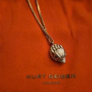 Kurt Geiger Gold and White Owl Pendant